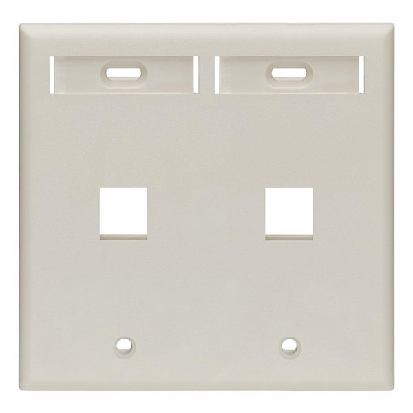 Leviton Almond 2-Gang Audio/Video Wall Plate (1-Pack) 42080-2TP