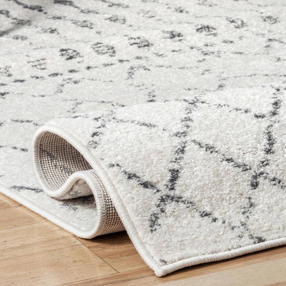 Handmade Gray Trellis Synthetic Square Area Rug, 5' x 5'