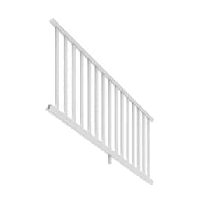 Transform 6 ft. Resalite Stair Rail Kit in Satin White with Square Balusters for 3.5 ft. Rail Height