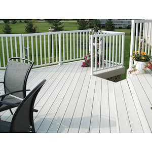 42 in. H x 4 in. W White Aluminum Deck Railing End Post