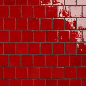 Orion Selenium Red 3.93 in. x 3.93 in. Glazed Terracotta Clay Wall Tile (5.38 Sq. Ft./Case)
