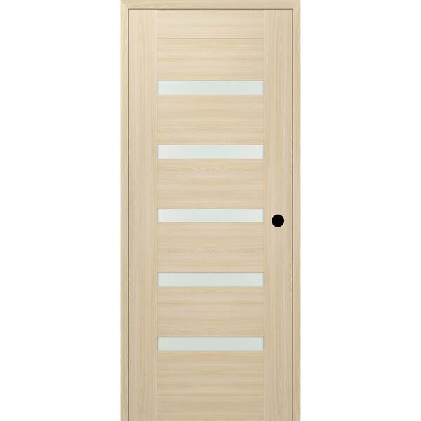 Belldinni Vona 07-04 DIY-Friendly 36 in. x 96 in. Left-Hand Frosted Glass Loire Ash Wood Composite Single Prehung Interior Door