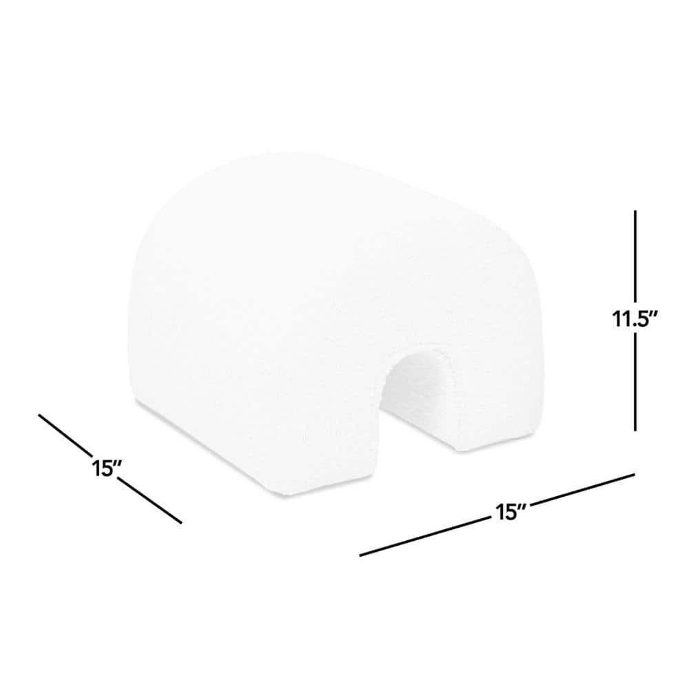 Ivory White Boucle Arched Rainbow Ottoman Footstool