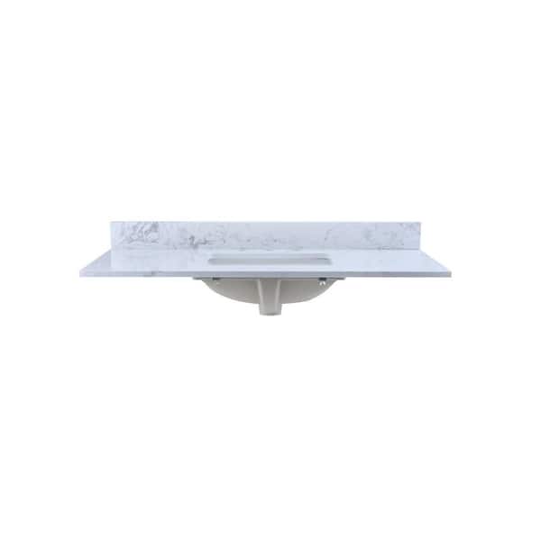 Maincraft 48 in. W x 21.84 in. D Cultured Marble Vanity Top in White with White Rectangular Single Sink