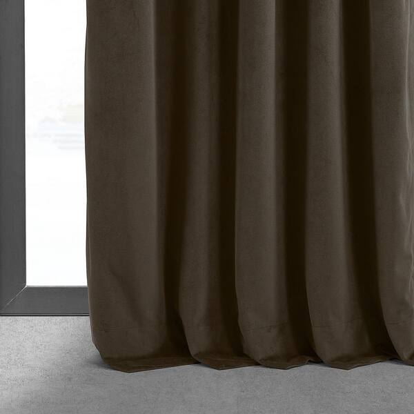 Exclusive Fabrics & Furnishings Crimson Rust Velvet Solid 50 in. W x 84 in.  L Lined Rod Pocket Blackout Curtain VPCH-180105-84 - The Home Depot