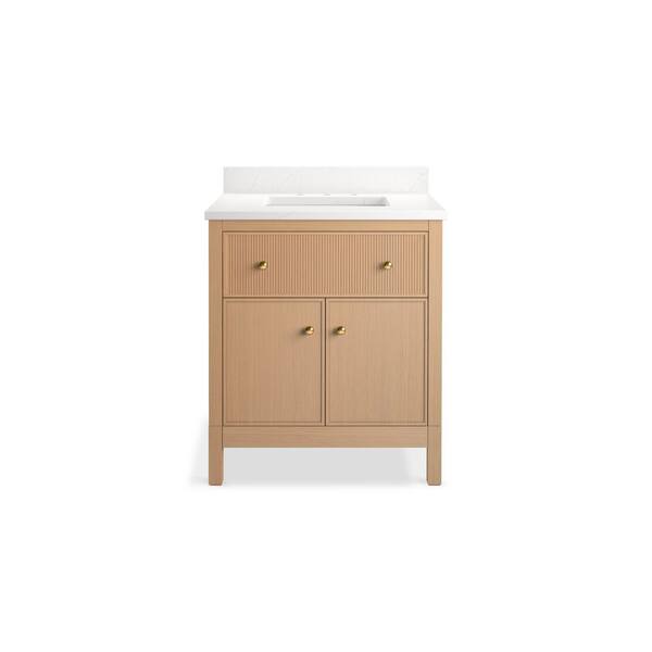 KOHLER Malin 31in. Single Sink Freestanding White Bath Vanity with White Quartz Top Assembled
