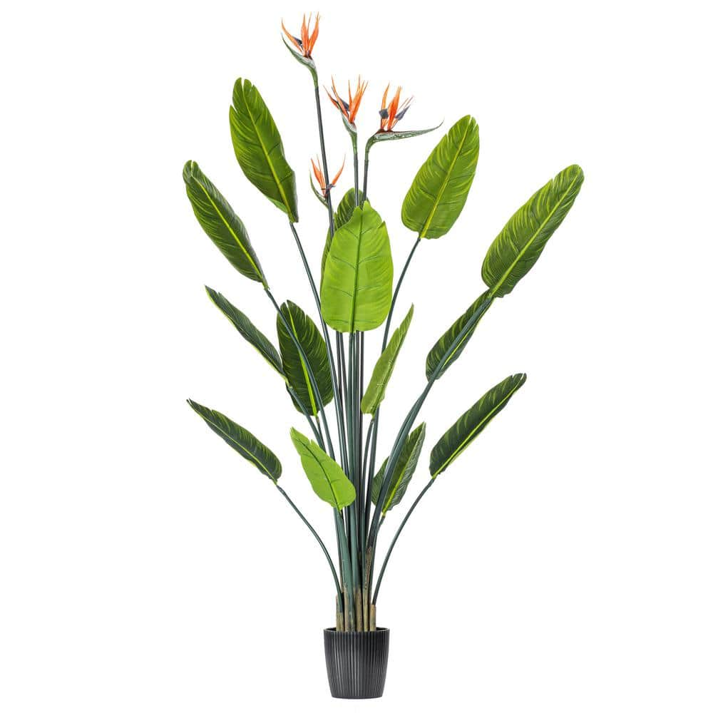 Vickerman 5 ft. Artificial Potted Bird of Paradise Palm Tree