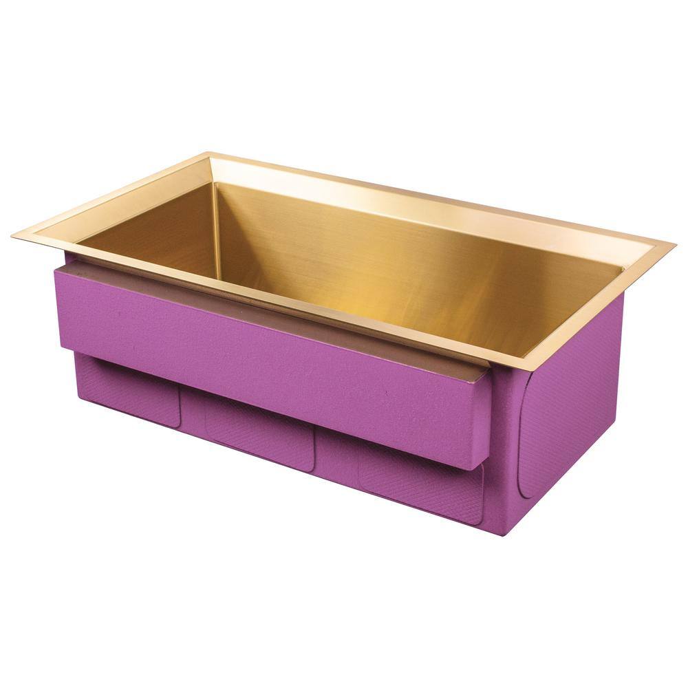 Gold Stainless Steel Single Bowl Undermount Kitchen Sink