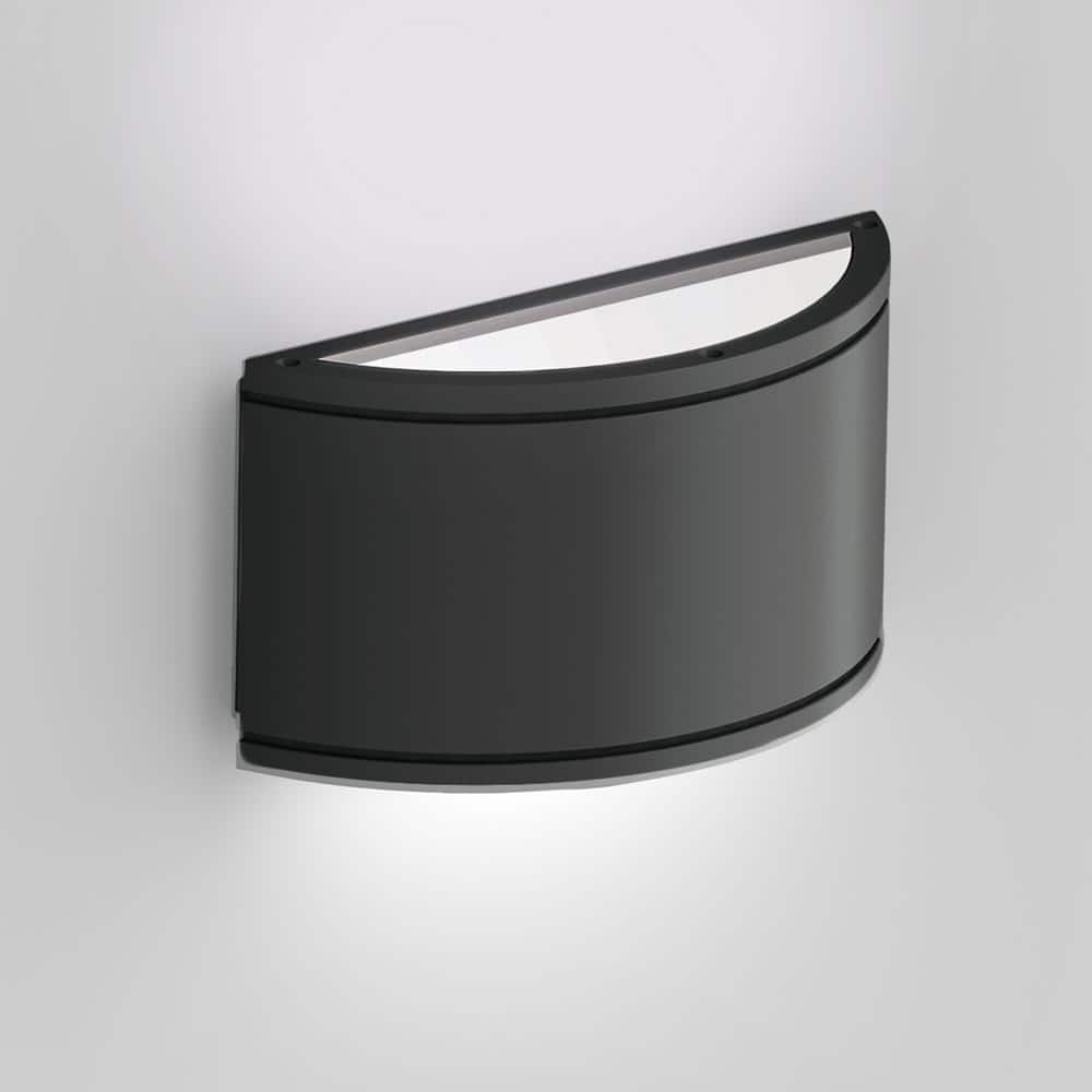 Sleek Black Cylinder Dimmable Outdoor Wall Sconce