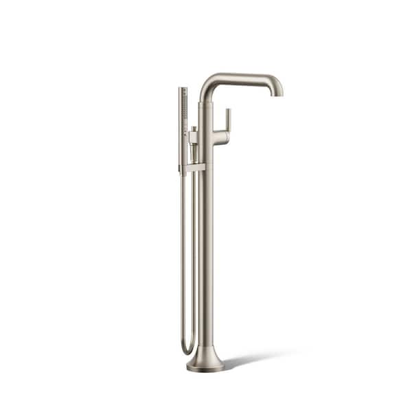 KOHLER Tone Single-Handle Claw Foot Tub Faucet with Handshower in Vibrant Brushed Nickel