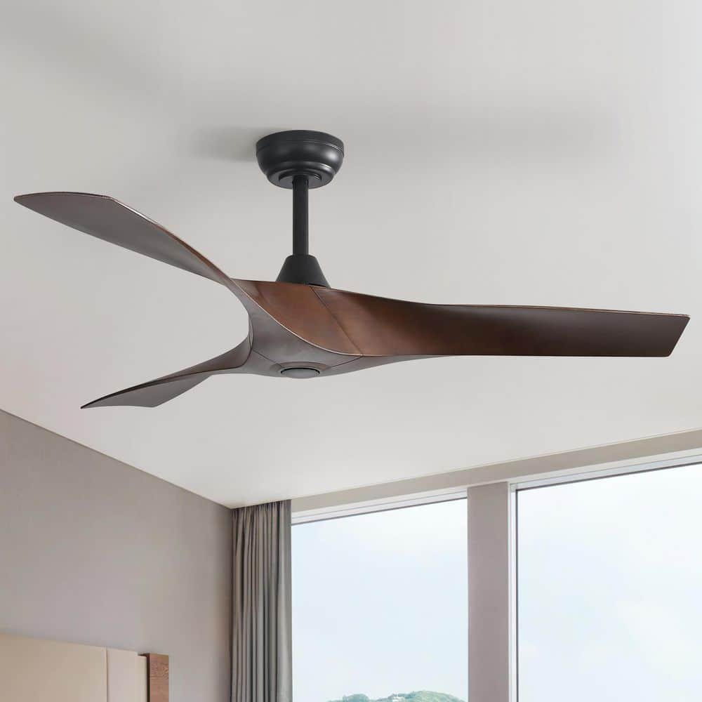 52 in. Indoor/Outdoor Black Ceiling Fan without Light for Bedroom or Living Room, Remote Control Included price history on PriceWatchPro