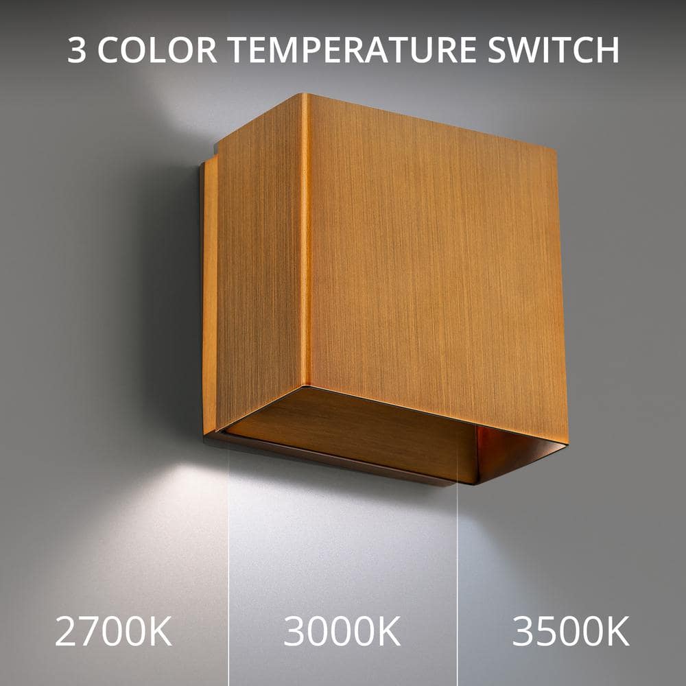 Boxi Aged Brass 5'' Dimmable LED Wall Sconce