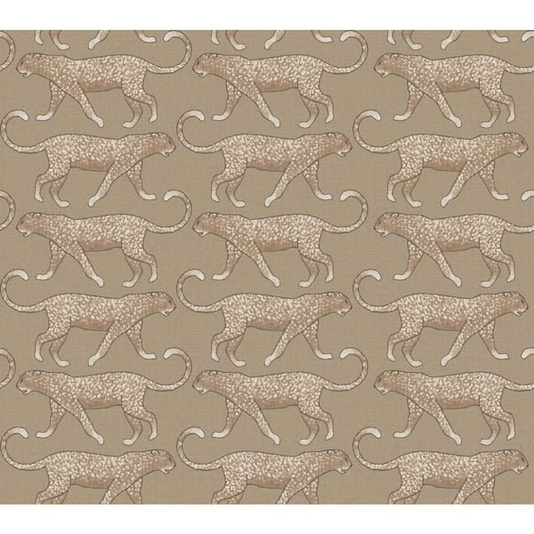 York Wallcoverings 45 sq ft Big Cat Walk Brown Peel and Stick Non-woven Wallpaper