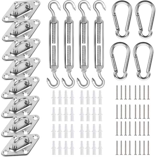 Oyezvary 6 in. Stainless Steel Shade Sail Hardware Kit for Triangle or ...