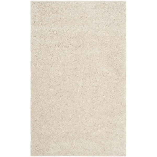 Arizona Shag Cream Doormat 3 ft. x 5 ft. Solid Area Rug