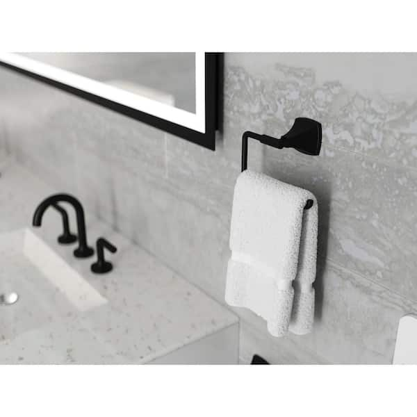 Square Edge Matte Black Bathroom Hand Towel Ring + Reviews