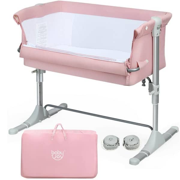 chicco Next2Me Bedside Baby Crib Sand - Co-Sleeping Baby Cot with Mattress,  Detachable Side, Adjustable Height, Mesh Window, Wheels and Travel Bag 