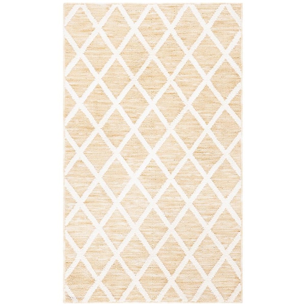 SAFAVIEH Easy Care Gold/Ivory 2 ft. x 4 ft. Machine Washable Geometric Abstract Area Rug