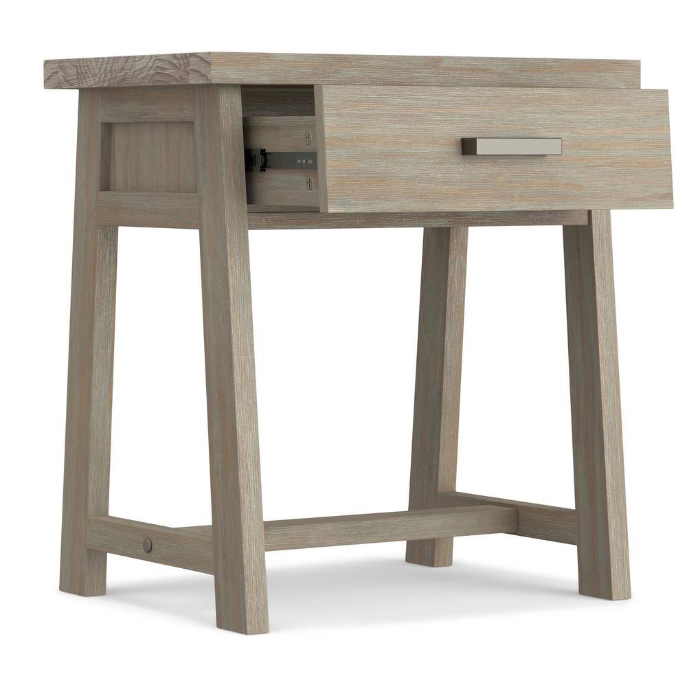 Sawhorse Solid Pine 24" Distressed Grey Modern Industrial Nightstand