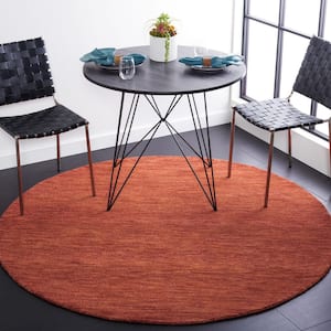 Metro Rust 6 ft. x 6 ft. Solid Color Gradient Round Area Rug