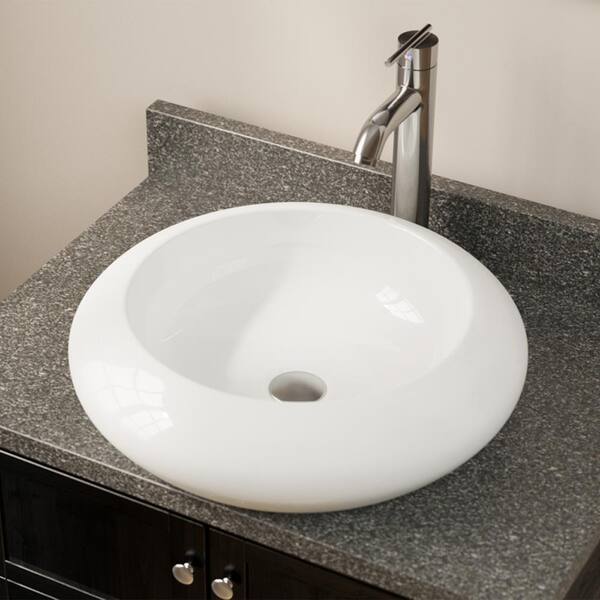 V90-B Bisque Porcelain Vessel Lavatory Sink 