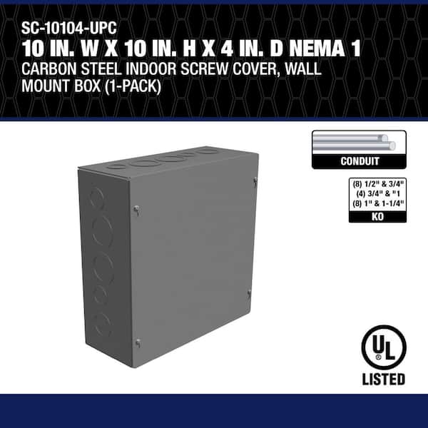 Enclosure, Nema 1, 10X10X6, Hinged Cover SCE-10N1006LP - Fastercable