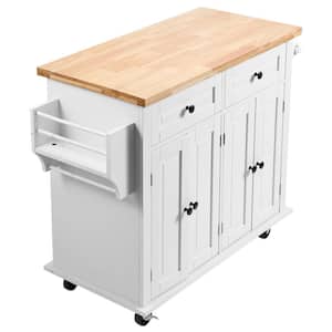 Bunpeony Brown Folding Large Sewing Table Storage Shelves Storage Cabinet  Kitchen Cart with Lockable Casters ZMCT130-N - The Home Depot