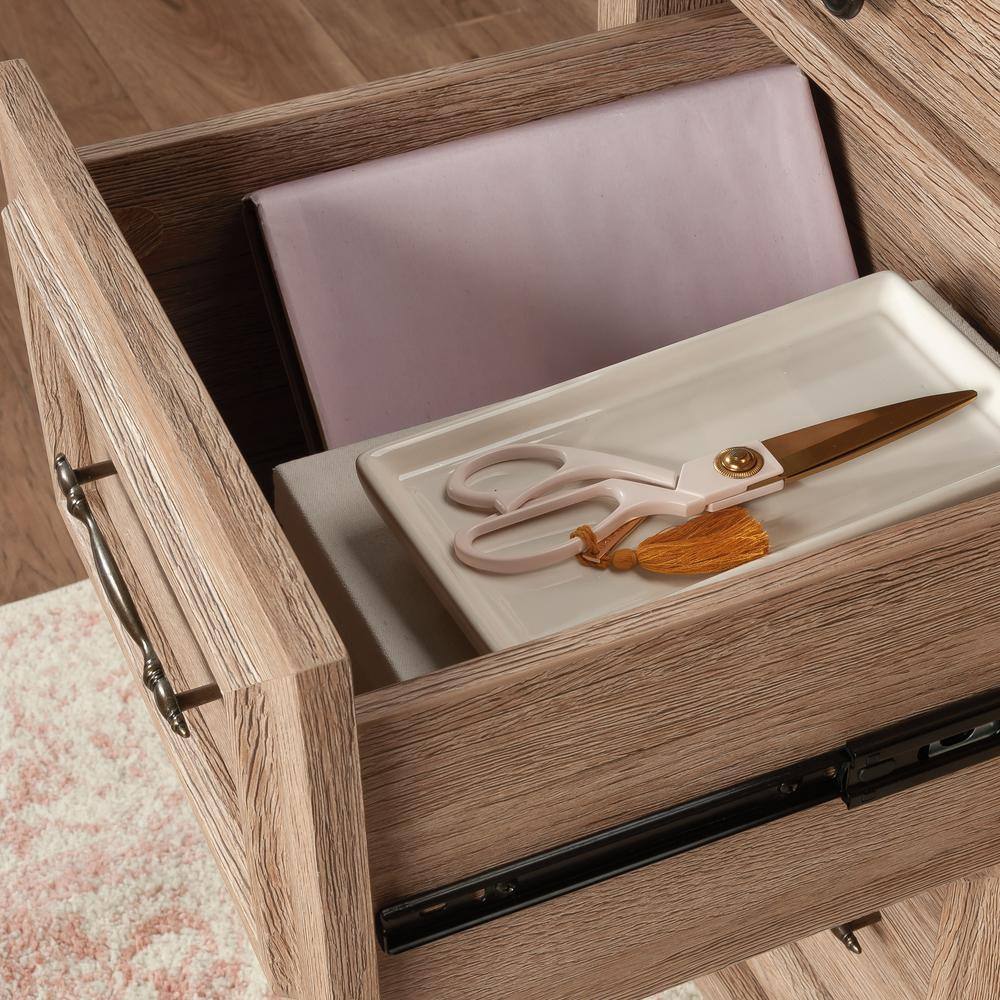 Brushed Oak Executive Desk with Drawers and Keyboard Tray