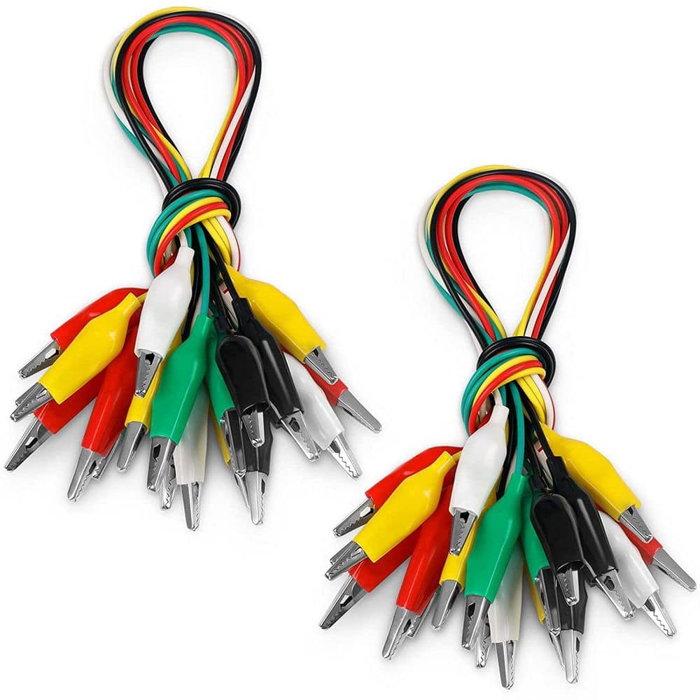 20-Piece 5-Color 21.5 in. Electrical Test Leads with Alligator Clips Jumper Wires for Circuit Experiments price history on PriceWatchPro