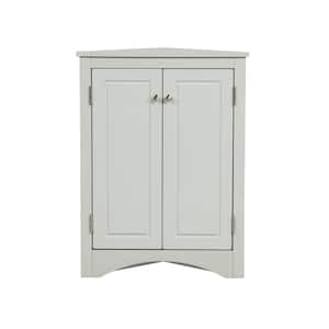 23.60 in. W x 17.20 in. D x 31.50 in. H Gray MDF Board Linen Cabinet with Adjustable Shelves and Ample Storage Space
