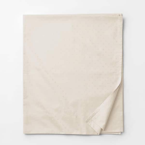 The Company Store Legends Luxury Dot Cream 500-Thread Count Cotton Sateen Twin/Twin XL Flat Sheet