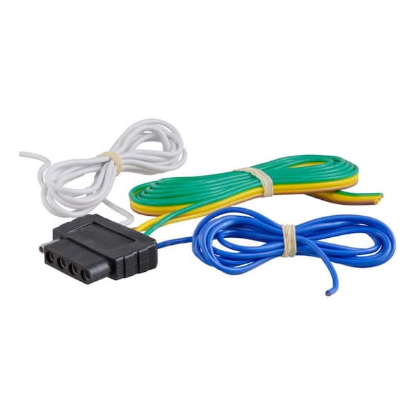 CURT 5-Way Flat Connector Socket with 60" Wires (Vehicle Side, Packaged)
