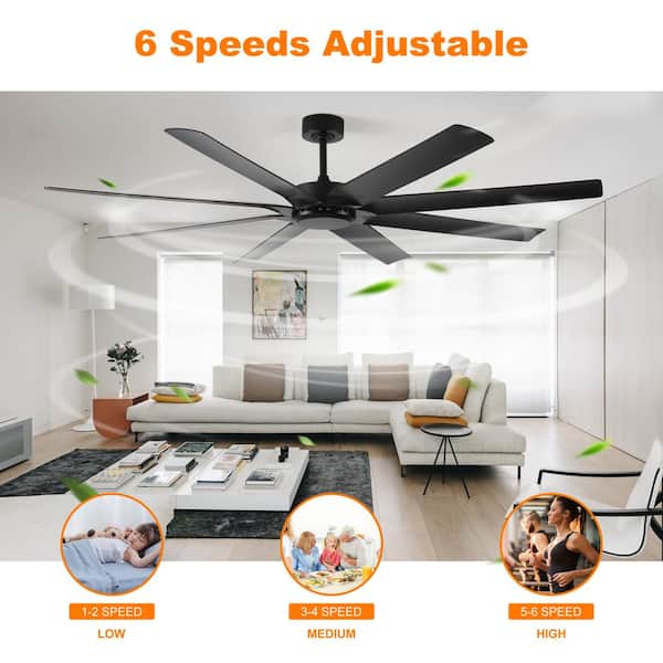 72 Inch Aluminium Blade Ceiling Fans With Lights And Remote, Outdoor Ceiling Fans For Patio Living Room With Quiet DC Motor, 6 Speed Reversible, 3
