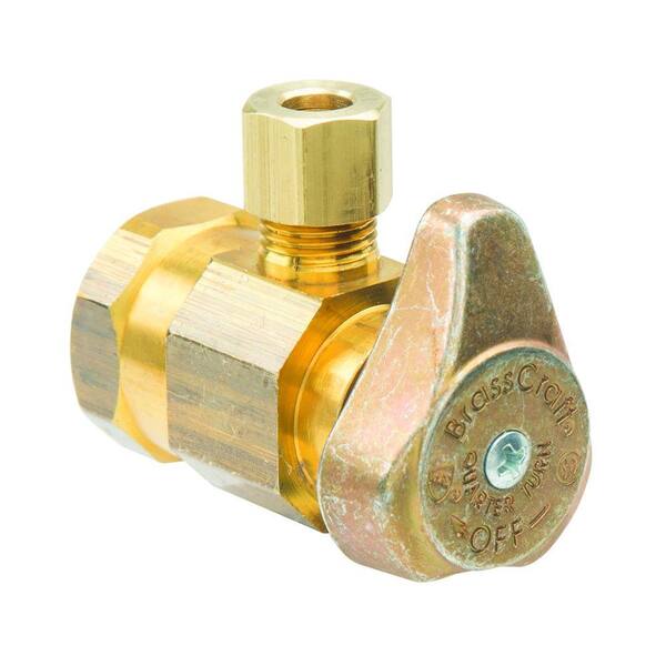 BrassCraft 1/2 in. FIP Inlet x 1/4 in. O.D. Compression Outlet Brass 1/4-Turn Angle Valve (5-Pack)