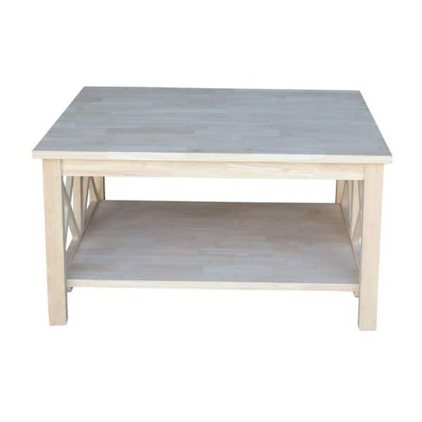 International Concepts Hampton 34 in. Unfinished Medium Square Wood Coffee Table
