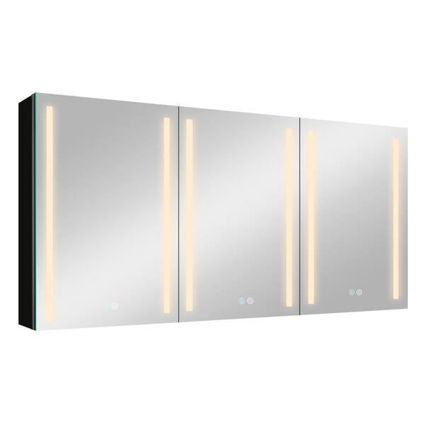 Boosicavelly 60 in. W x 30 in. H Rectangular Aluminum Medicine Cabinet with Mirror