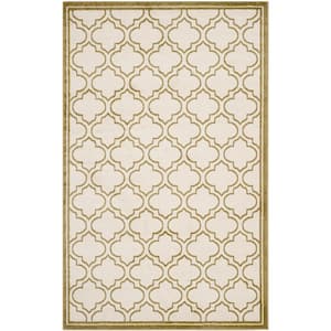 Amherst Ivory/Light Green 6 ft. x 9 ft. Geometric Quatrefoil Area Rug