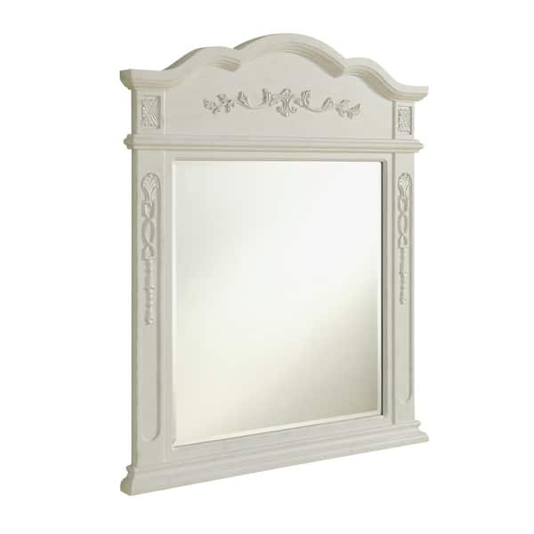 Unbranded Medium Irregular Antique White Contemporary Mirror (38 in. H x 32 in. W)