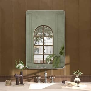 Cosy 24 in. W x 36 in. H Rectangular Framed Wall Bathroom Vanity Mirror in Gun Grey