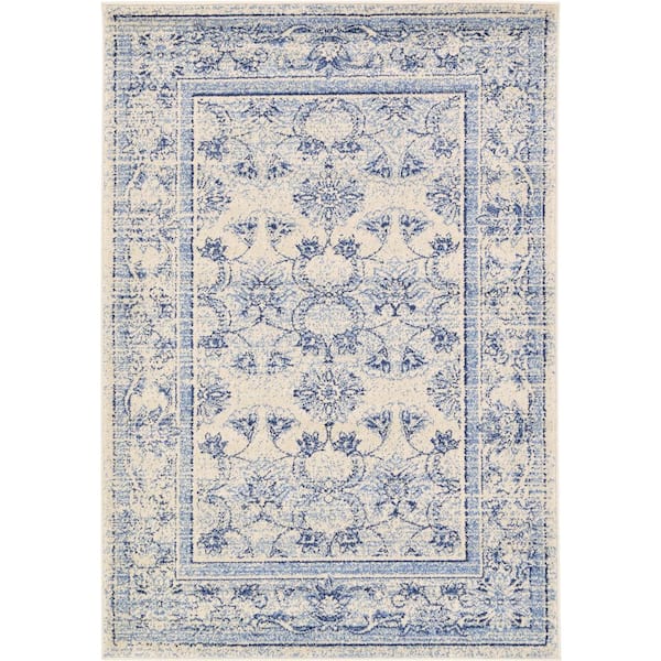 Unique Loom La Jolla Botanica Blue 4' 0 x 6' 0 Area Rug 3123757 - The ...