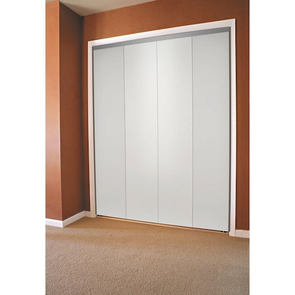Interior Folding Toliet Bathroom PVC Folding Sliding Door 36''80'', White 