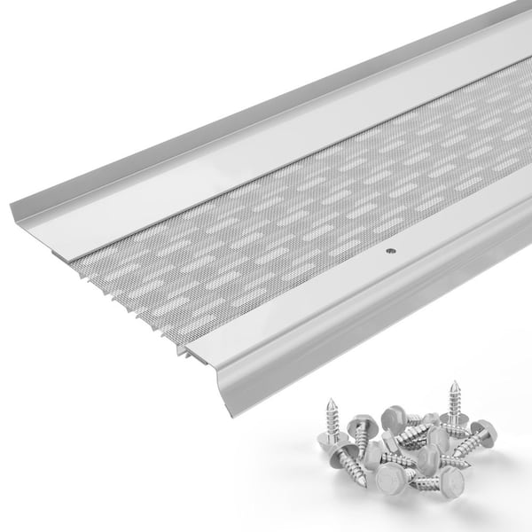 Micromesh [6 in. x 100 ft.] Gutter Guard for 6 in. K-Style and Box Gutters, Aluminum Frame and SS Mesh, White