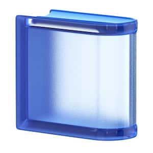3 in. Thick Series 6 x 6 x 3 in. Linear End (1-Pack) Blueberry Mist Pattern Glass Block (Actual 5.75 x 5.75 x 3.12 in.)