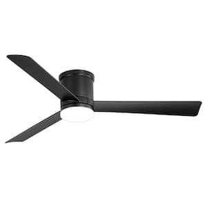 Sawyer III 52 in. Integrated LED Indoor Black Ceiling Fan with Light and Remote Control Included
