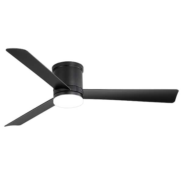 Breezary Sawyer III 52 in. Integrated LED Indoor Black Ceiling Fan with Light and Remote Control Included
