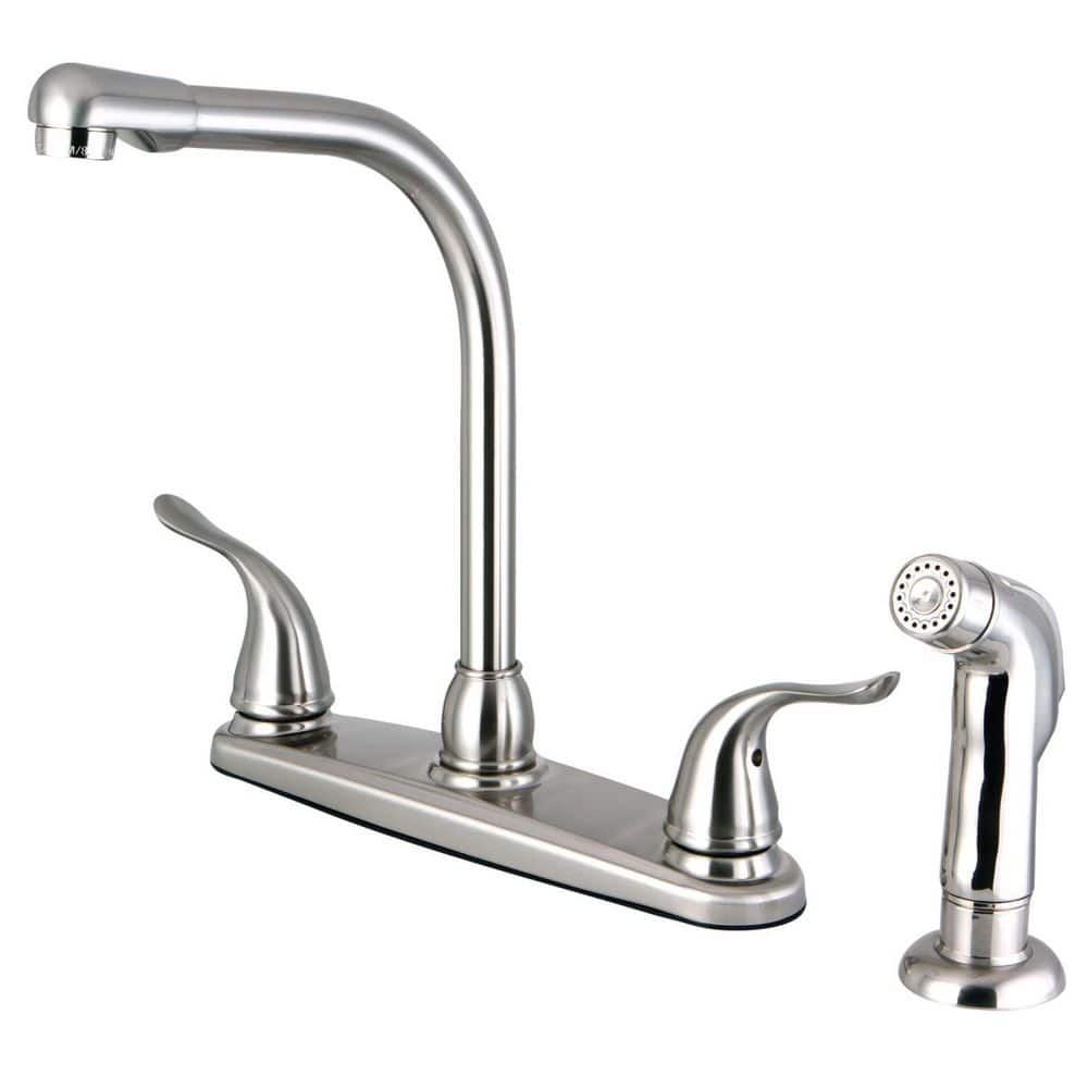 Kingston Brass Yosemite 2-Handle Deck Mount Centerset Kitchen Faucets ...