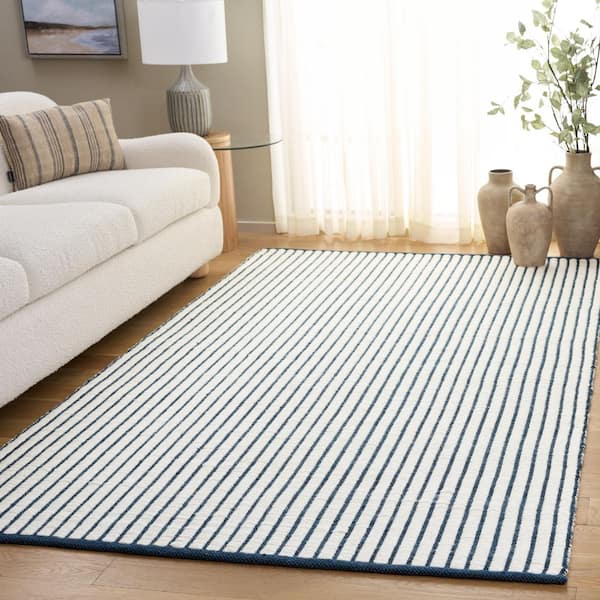 Vermont 8 ft. x 10 ft. Navy/Blue Striped Geometric Area Rug