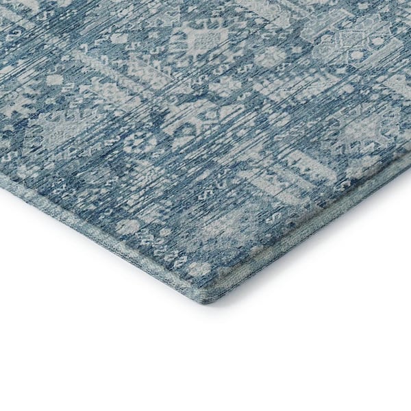 Mayfield Premium Machine Washable Abstract AMF1771 Denim 3 ft. x 4 ft. Area Rug