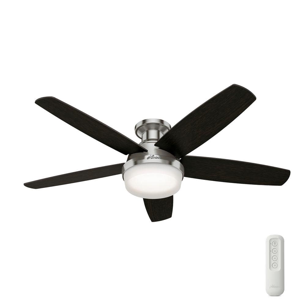 Hunter Salido 52 in. LED Indoor Brushed Nickel Ceiling Fan with Light Kit and Handheld Remote