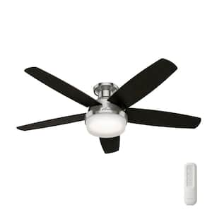 Salido 52 in. LED Indoor Brushed Nickel Ceiling Fan with Light Kit and Handheld Remote